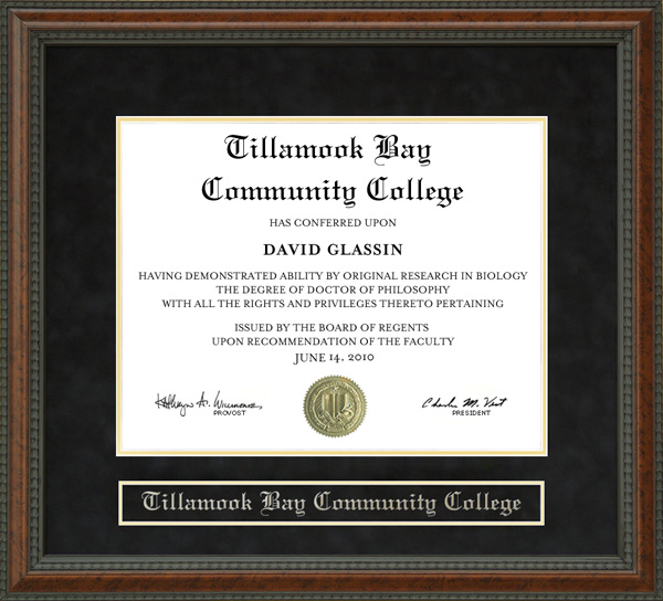 Tillamook Bay Community College (TBCC) Diploma Frame
