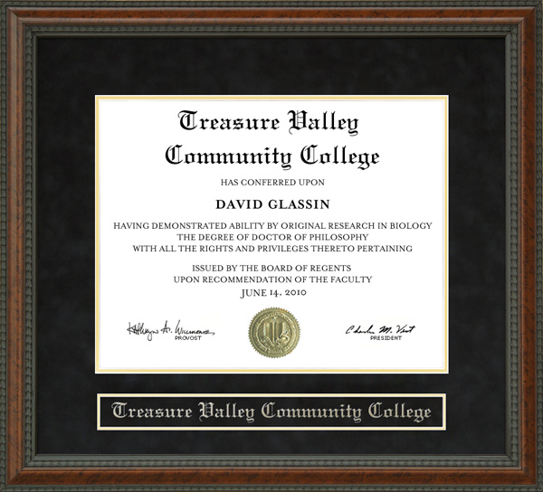 Treasure Valley Community College (TVCC) Diploma Frame
