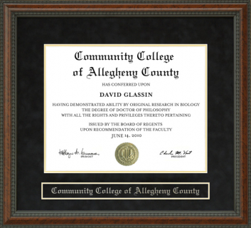 Community College of Allegheny County (CCAC) Diploma Frame