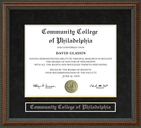 Community College of Philadelphia (CCP) Diploma Frame