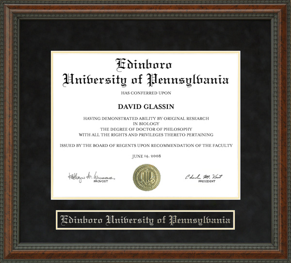 Edinboro University of Pennsylvania Diploma Frame