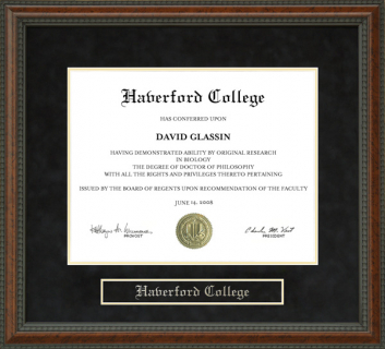 Haverford College Diploma Frame