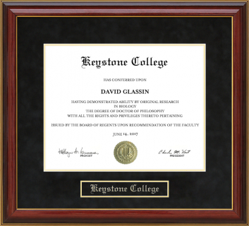 Keystone College Mahogany Diploma Frame