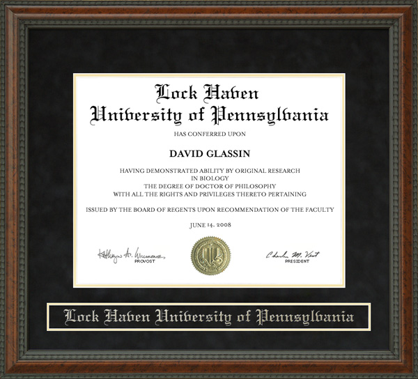 Lock Haven University of Pennsylvania (LHU) Diploma Frame