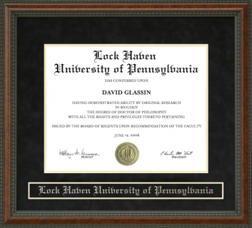 Lock Haven University of Pennsylvania (LHU) Diploma Frame
