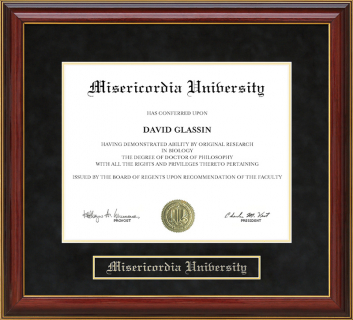 Misericordia University Mahogany Diploma Frame