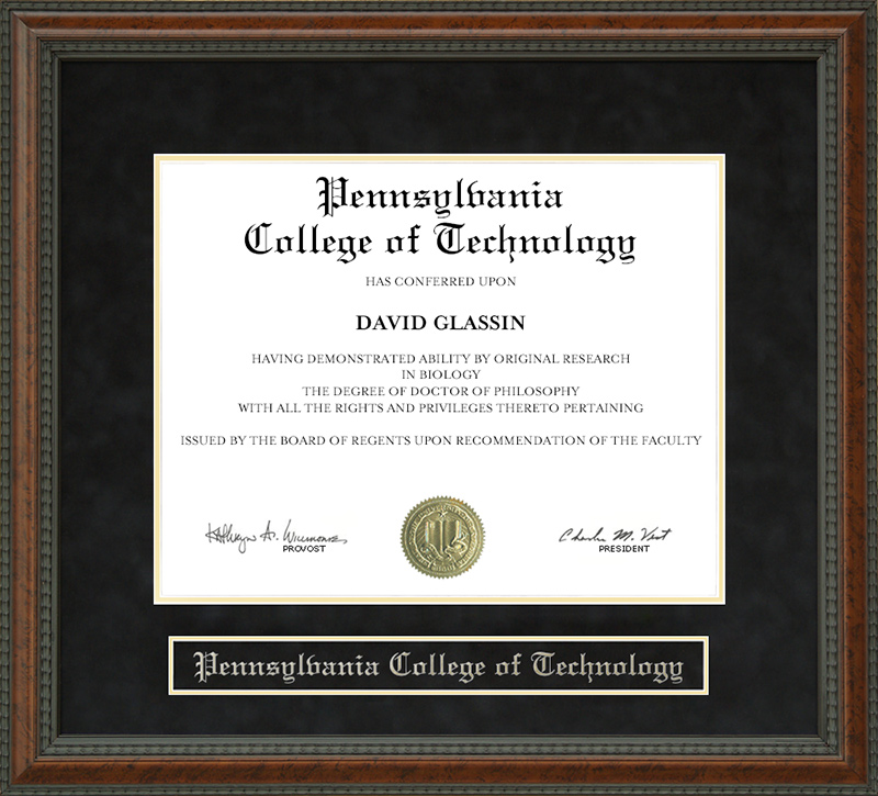Pennsylvania College of Technology Diploma Frame