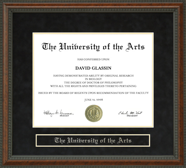 The University of the Arts (UArts) Diploma Frame
