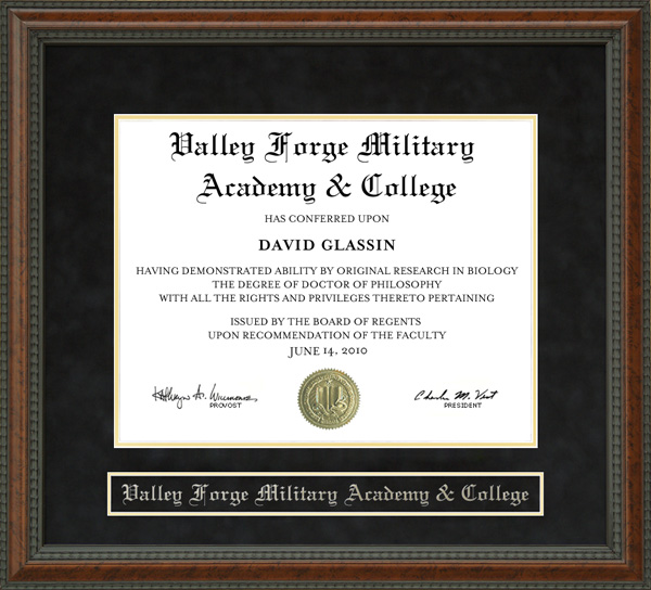 Valley Forge Military Academy & College (VFMA&C) Diploma Frame