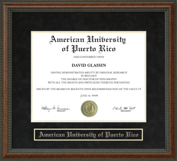 American University of Puerto Rico (AUPR) Diploma Frame