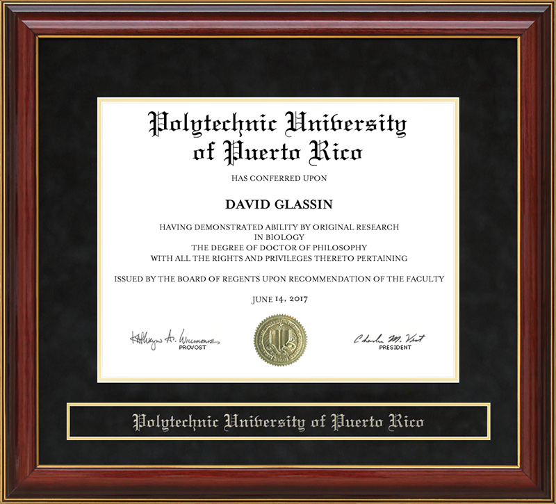 Polytechnic university of puerto rico poly mahogany diploma frame by