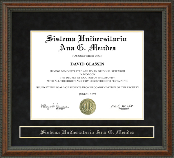 Sistema Universitario Ana G. M?ndez (SUAGM) Diploma Frame