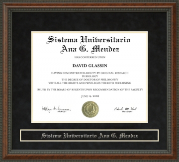 Sistema Universitario Ana G. M?ndez (SUAGM) Diploma Frame