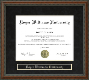 Roger Williams University (RWU) Diploma Frame