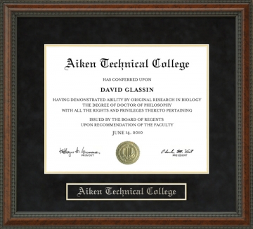 Aiken Technical College Diploma Frame