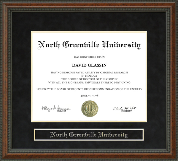 North Greenville University (NGU) Diploma Frame