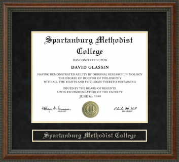 Spartanburg Methodist College (SMC) Diploma Frame
