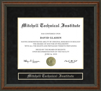 Mitchell Technical Institute Diploma Frame