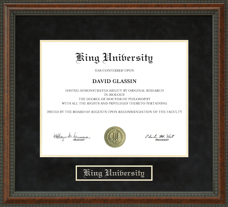 King University Diploma Frame