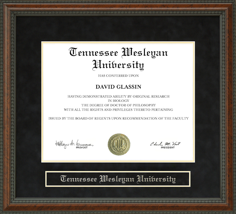 Tennessee Wesleyan University Diploma Frame