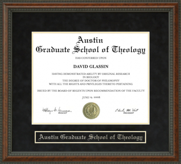 Austin Graduate School of Theology (Austin Grad) Diploma Frame