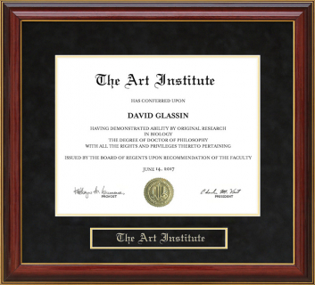 The Art Institute Mahogany Diploma Frame