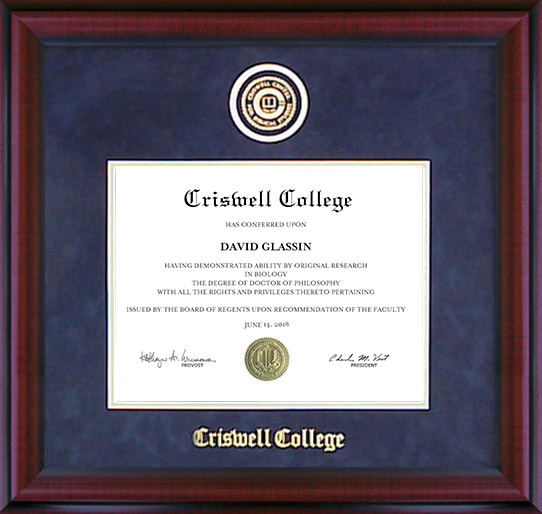 Criswell College Classic Diploma Frame with UltraSuede Matting