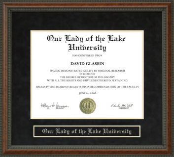 Our Lady of the Lake University (OLLU) Diploma Frame