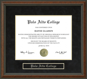 Palo Alto College Diploma Frame