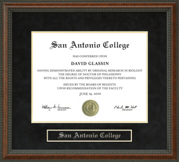 San Antonio College (SAC) Diploma Frame