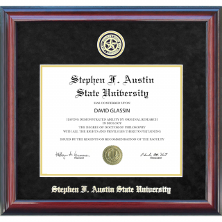 Stephen F. Austin Diploma Frame with Black Suede Mat