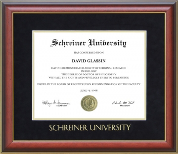 Schreiner University Diploma Frame with Embossed Suede Mat