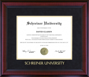 Schreiner University Diploma Frame with Embossed UltraSuede Matting