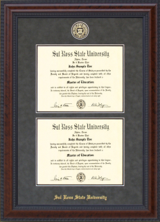 Sul Ross State University (SRSU) Double Diploma Frame with School Seal