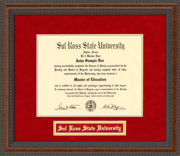 Sul Ross State University (SRSU) Diploma Frame