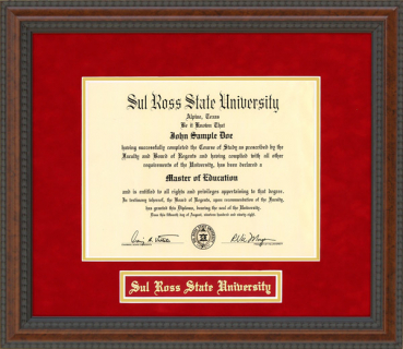 Sul Ross State University (SRSU) Diploma Frame