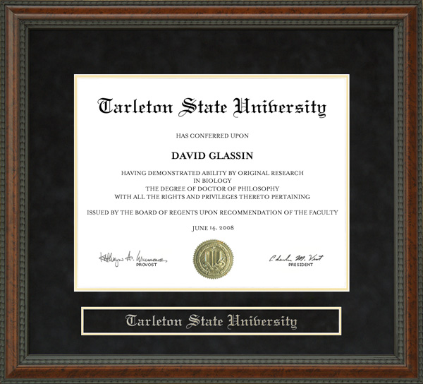 Tarleton State University Diploma Frame