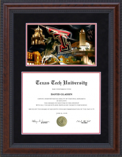 Texas Tech Diploma Frame with Suede Mat and Campus Photo