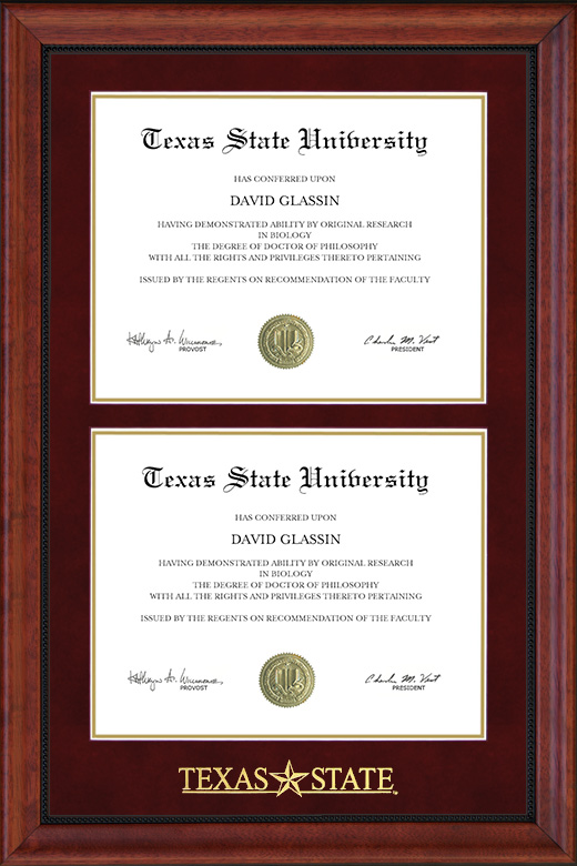 Texas State University Double Diploma Frame by Wordyisms