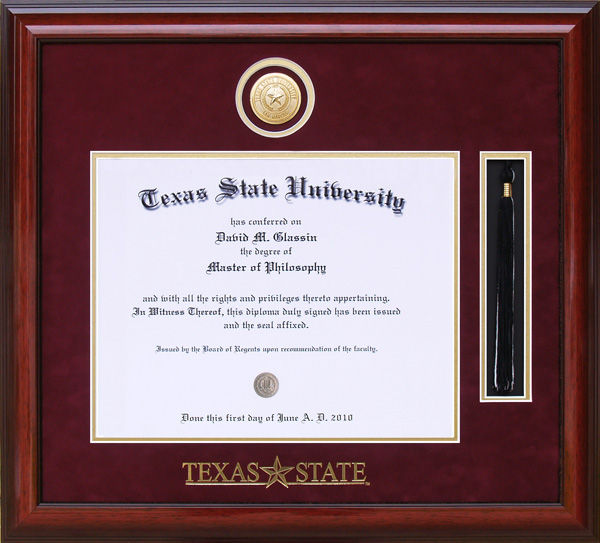 Texas State University Tassel Diploma Frame by Wordyisms