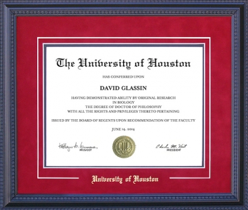 University of Houston (UH) Embossed Diploma Frame