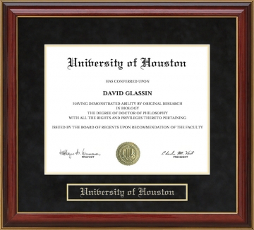 University of Houston (UH) Mahogany Diploma Frame
