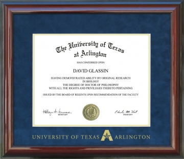 UT Arlington (UTA) Diploma Frame with Embossed Logo