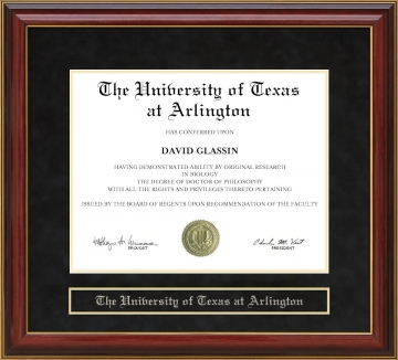 University of Texas at Arlington (UTA) Mahogany Diploma Frame