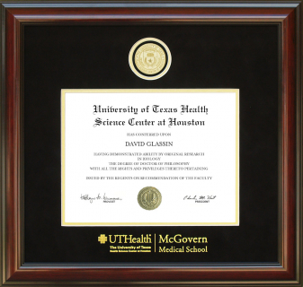 UT Health Science Center (UTHealth) McGovern Medical School Diploma Frame