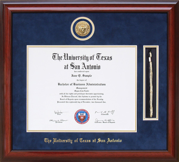 UT San Antonio (UTSA) Tassel Diploma Frame with School Medallion