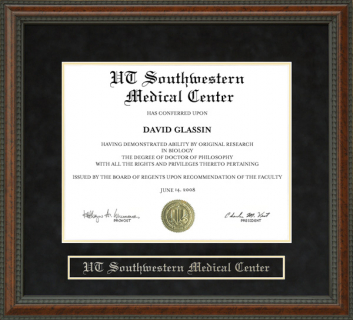 UT Southwestern Medical Center (UTSW) Diploma Frame