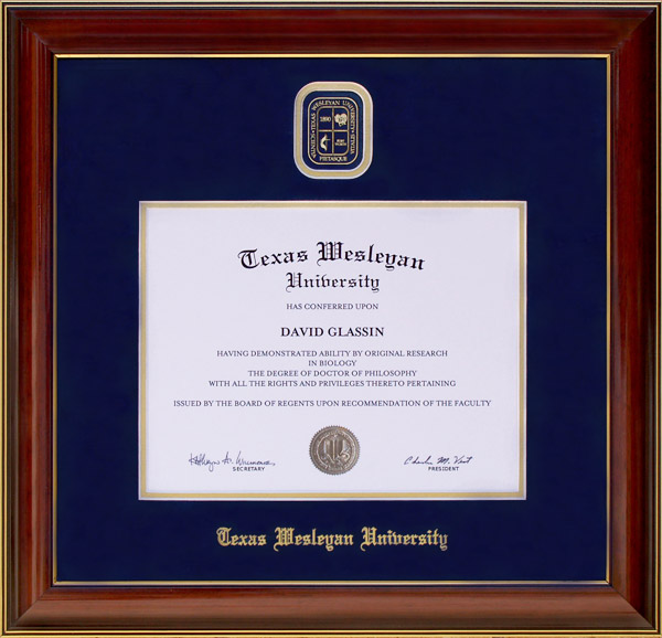 Texas Wesleyan University Diploma Frame with Embossed School Seal by ...