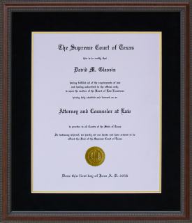 State Bar Certificate Frame