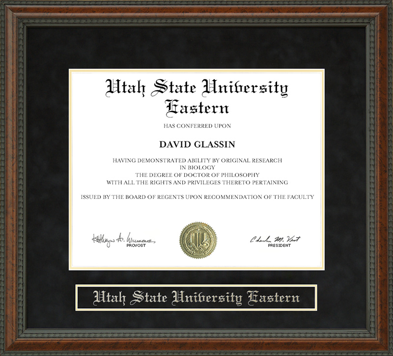 Utah State University Eastern (USU Eastern) Diploma Frame